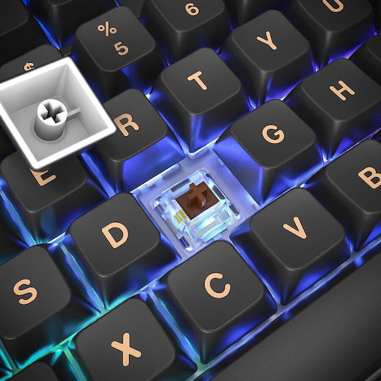 Montech MKey Darkness Gaming Tastatură Mecanică cu Gateron G-Pro Red comutatoare și iluminare RGB (Engleză US)