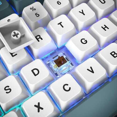Montech MKey Freedom Гейминг Механична Клавиатура с Gateron G-Pro Red суичове и RGB подсветка (Английски US) Червен