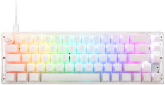 Ducky One 3 Aura SF Gaming Μηχανικό Πληκτρολόγιο 65% με Cherry MX Silent Red διακόπτες και RGB φωτισμό (Αγγλικό US) Λευκό