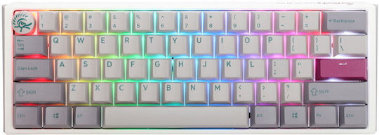 Ducky Wired One 3 Mist Mini Gaming Μηχανικό Πληκτρολόγιο 60% με Cherry MX Brown διακόπτες και RGB φωτισμό (Αγγλικό US) White/Grey