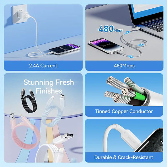 Vention USB-A към Lightning Кабел 240W Бял 2м LAMWH