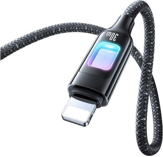 Usams SJ749 Braided USB-C to Lightning Cable 30W Black 1.2m (IP6JK04)