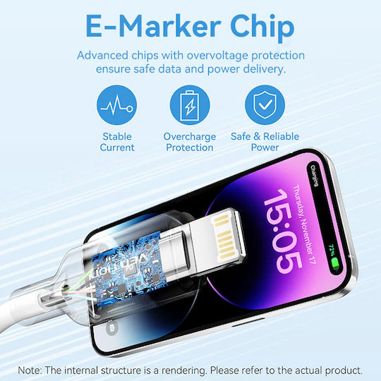 Vention USB-A to Lightning Cable Ροζ 1m LAMPF