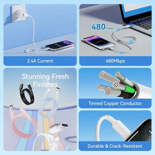 Vention USB-A to Lightning Cable Λευκό 1m LAMWF