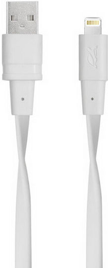 Rivacase PS6001 Flach USB-A zu Lightning-Kabel Weiß 1.2m (PS6001WT12)