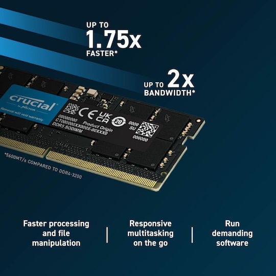 Crucial 96GB DDR5 RAM cu 2 module (2x48GB) și Viteză 5600 pentru