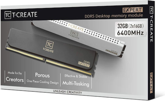 TeamGroup T-create Expert DDR5 32GB RAM με 2x16GB Modules και Ταχύτητα 6400 για Desktop