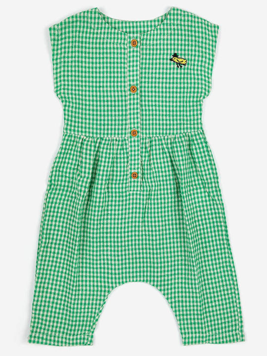 Bodys-Uri Pentru Bebelusi Verde Carouri Bumbac Lin 3-6luni Bobo Choses