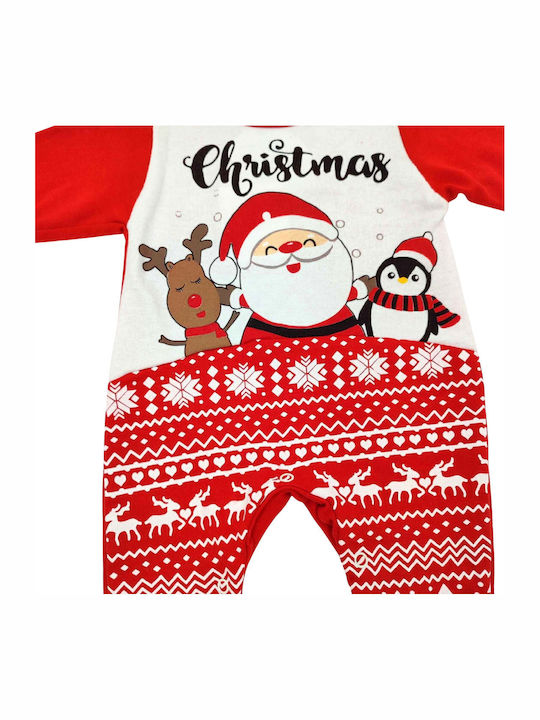 Baby Train Christmas Santa Red Onesie