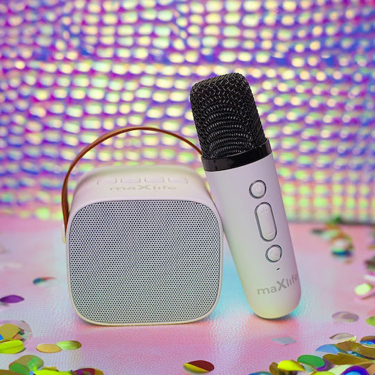 Maxlife Karaoke-Lautsprecher mit Kabellosem Mikrofon MXKS-100 Weiß