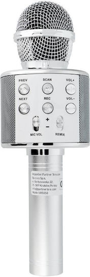 WSTER Μικρόφωνο Karaoke Ασύρματο WS-858 WS-858 Ασημί