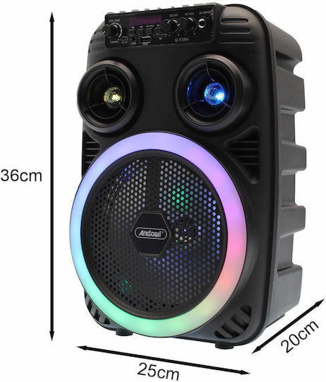 Andowl Ηχείο Karaoke με Ασύρματο Μικρόφωνο και Εφέ Φωτισμού Q-YX06 Μαύρο