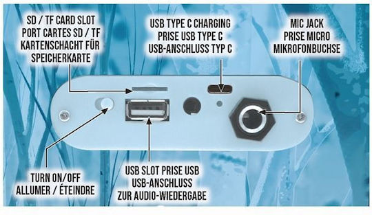 Lexibook Karaoke Speaker with Wired Microphone and Lighting Effects 23894C BTP180FZZ Light Blue