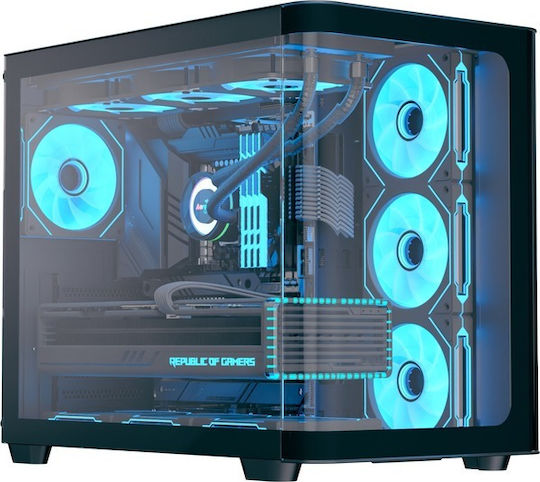 Aerocool P500C Gaming Midi Tower Κουτί Υπολογιστή με Πλαϊνό Παράθυρο Μαύρο