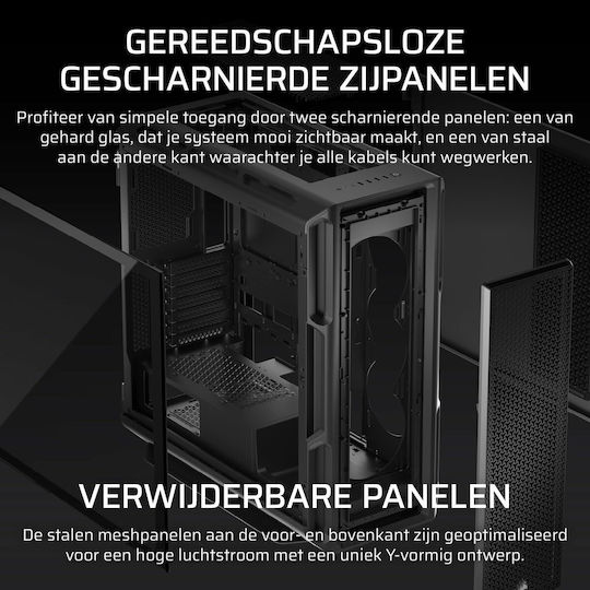 Corsair 5000T Gaming Midi-Turm Computergehäuse mit Seitenfenster Schwarz