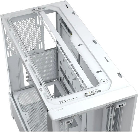 Corsair Frame 4000D RS Gaming Middle Tower Carcasă PC cu Deschidere Laterală Albă