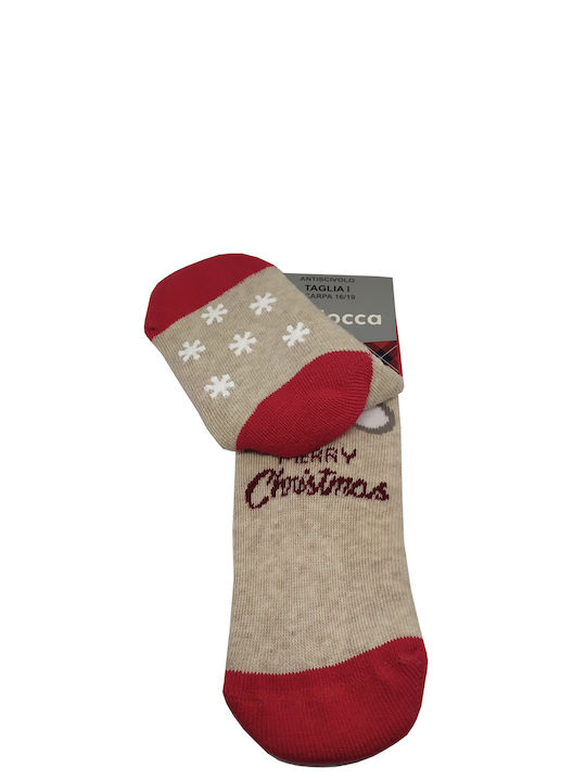 Ciocca Beigen Rote Kindersocken "Merry Christmas" Pausäcke Silikon Kode Cnb028a Ciocca Beigen Rote Kindersocken "Merry Christmas" Pausäcke Silikon Kode Cnb028a