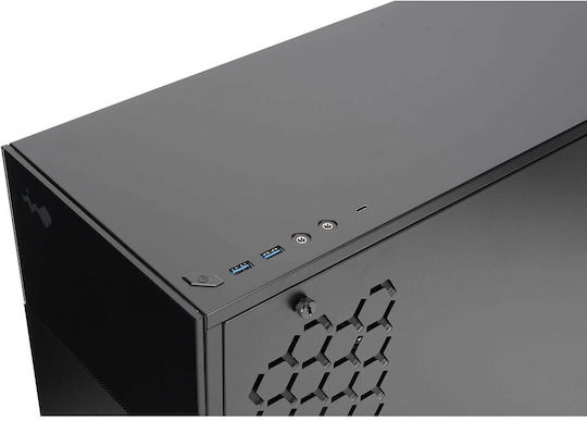 In Win 127 Gaming Midi-Turm Computergehäuse mit Seitenfenster und RGB-Beleuchtung Schwarz
