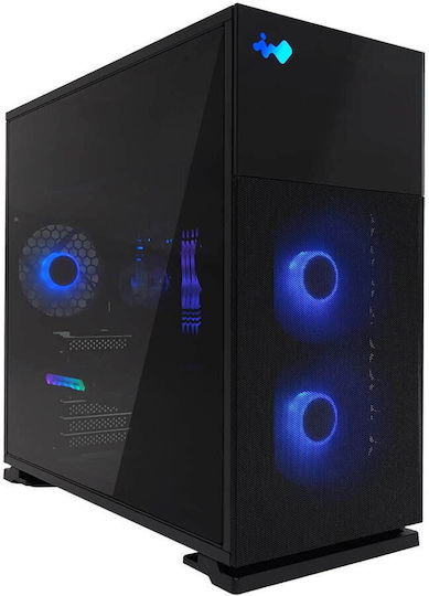 In Win 127 Gaming Midi-Turm Computergehäuse mit Seitenfenster und RGB-Beleuchtung Schwarz