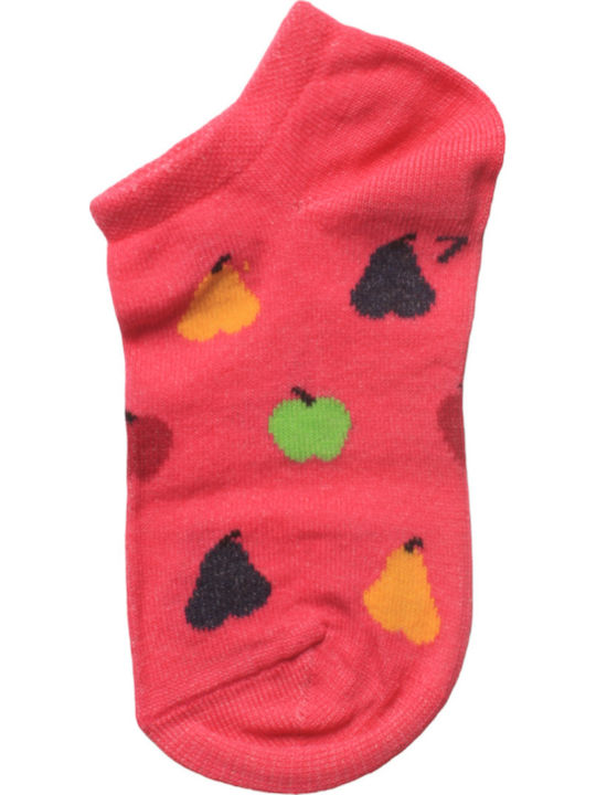 Kids' Ankle Socks Girls Apples Design Various Colours Super Offer 6 Pairs Dsn5358 Multicolour