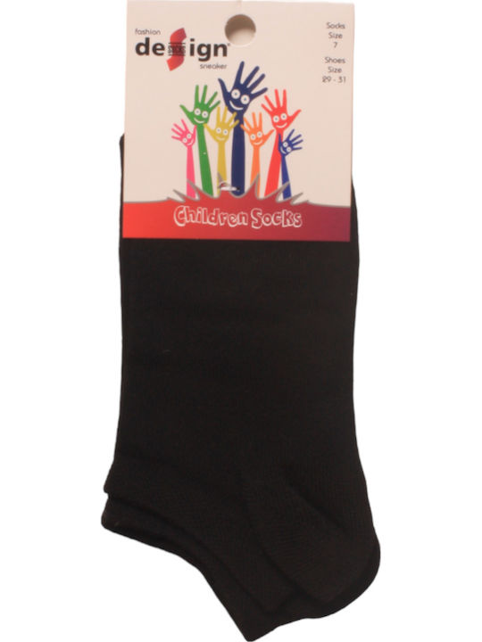 Design Letters Kids' Ankle Socks Black. 6 Pairs