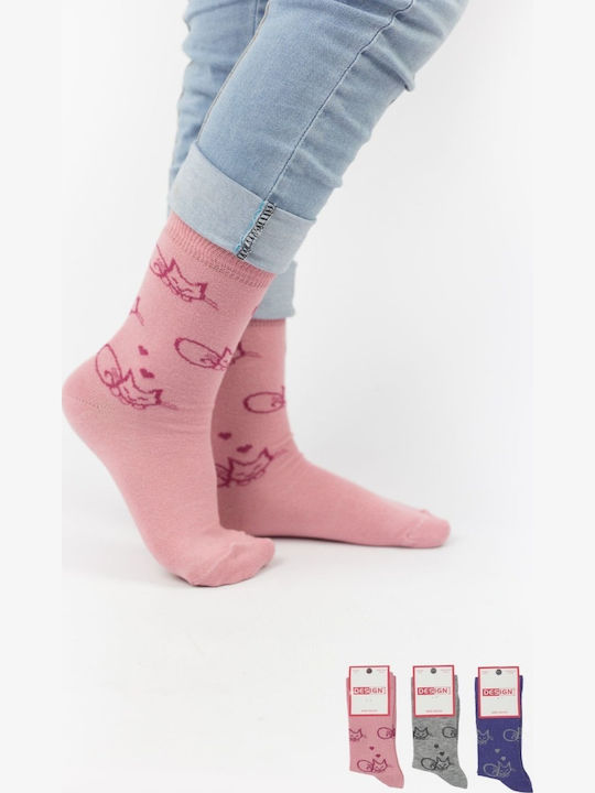 Design Letters Kids' Socks Knee-High Multicolored 3 Pairs