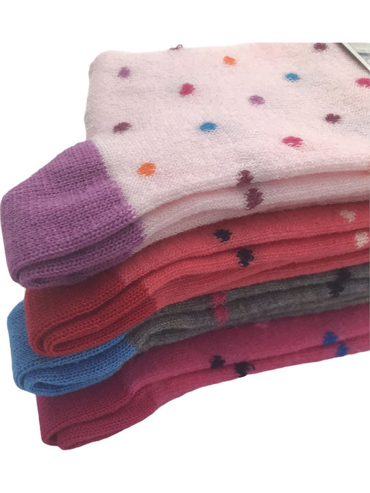 Design Letters Kids' Socks Knee-High PINK 4 Pairs
