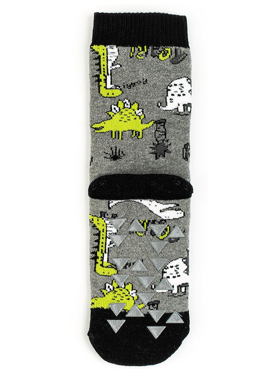 Carlomagno Rutschfeste Lange Kindersocken Gray