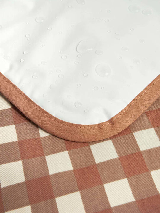 Nobodinoz Travel Changing Pad Checks made of Terracotta Fabric 50x70cm