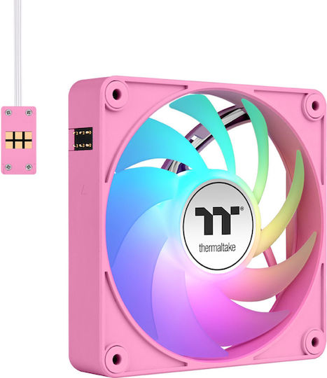 Thermaltake CT140 EX Case Fan with ARGB Lighting and Connection 3-Pin / 4-Pin PWM 3pcs Pink