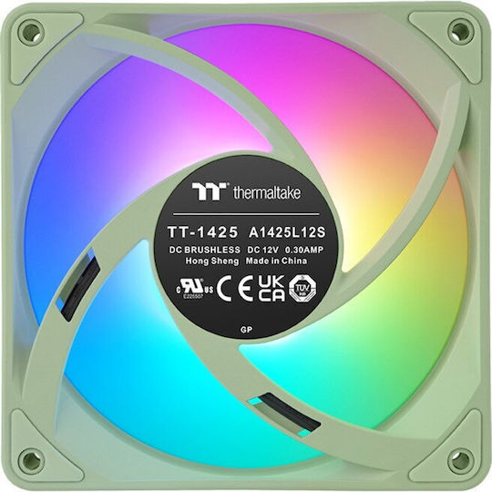 Thermaltake CT140 EX Ventilator Pentru Carcasă (1800rpm / 90,3cfm) cu Iluminare ARGB și Conexiune 4-Pin PWM 3 Bucăți Verde Matcha