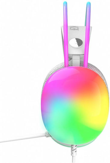 Inca IGK-X8Y Over Ear Gaming Headset με σύνδεση USB Γκρι