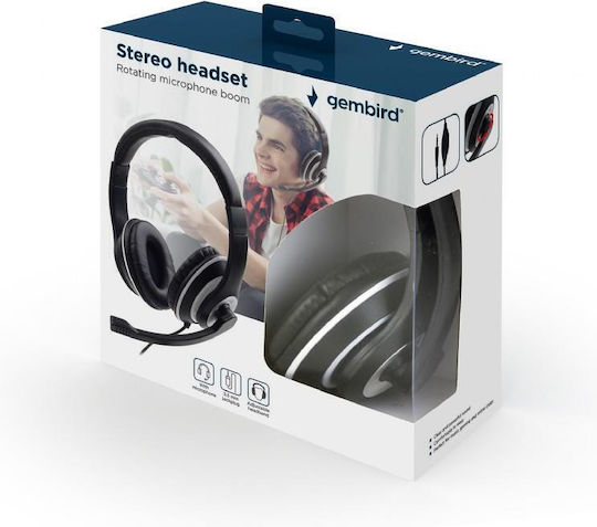 Gembird Maxter MHS-003 On Ear Gaming Headset cu conexiune 3,5mm Black/White