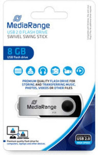 MediaRange Neutral 8GB USB 2.0 Stick Schwarz