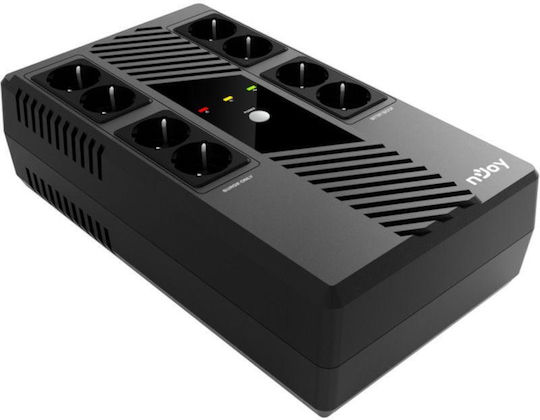 NJOY 600 UPS Linie-interaktiv 600VA 360W mit 8 Schuko Steckdosen