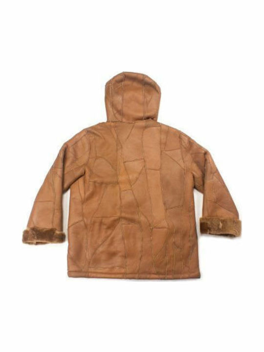 Dalis Leather Blană pentru copii Scurtă cu Glugă BROWN