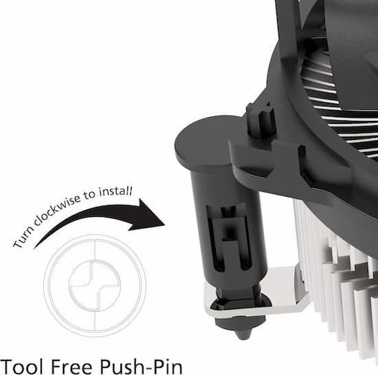 Akasa AK-CC6606BP01 CPU-Kühlerlüfter für Steckdose 1700/1851