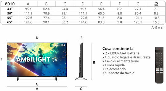 Philips Smart Television 65" 4K UHD LED Ambilight HDR (2025)