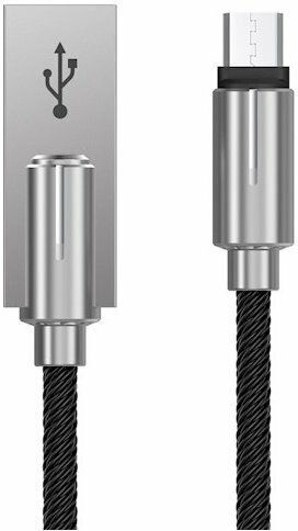 Devia Storm Плетена USB 2.0 до микро USB кабел Черен 1м (BRA010040) 1бр