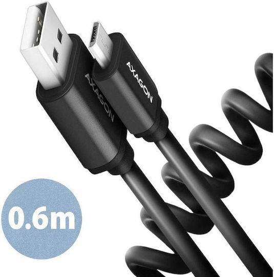 Axagon Braided / Regular USB 2.0 spre micro USB Cablu Negru 2m (BUMM-AM20AB) 1buc