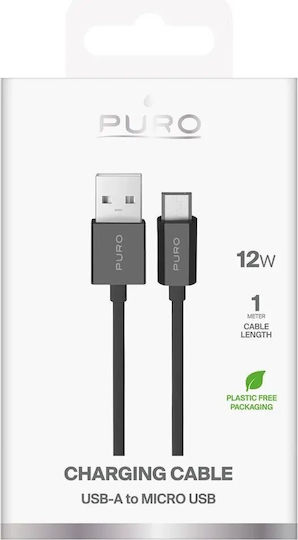 Puro Regulär USB 2.0 auf Micro-USB-Kabel Schwarz 1m 1Stück