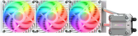 Cougar Poseidon Ultra 360 Water Cooling System AIO CPU with 3 120mm Fans and ARGB Lighting White
