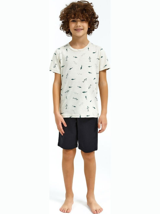 Kinder-Nachtwäsche Jungen Arnetta Fish Ii Baumwolle Beiges