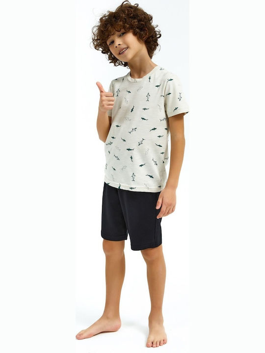 Kinder-Nachtwäsche Jungen Arnetta Fish Ii Baumwolle Beiges