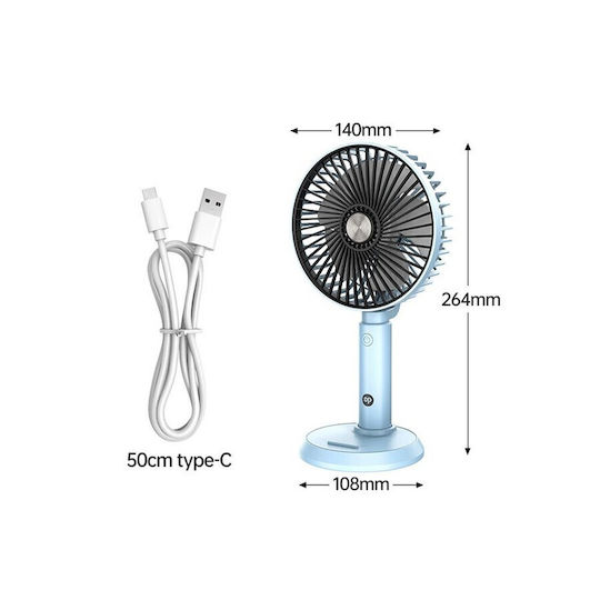 Telco Portable Rechargeable Fan With Clip 15cm USB Rechargeable Black Fan