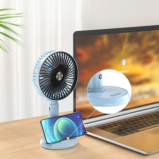 Telco Portable Rechargeable Fan With Clip 15cm USB Rechargeable Black Fan