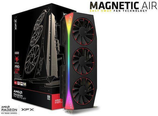 XFX Radeon RX 9070 XT 16GB GDDR6 Mercury OC Magnetische Luft Edition RGB Grafikkarte