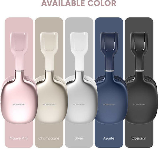 Sonic Gear Airphone 6 Wireless / Wired Over Ear Headphones with 10 hours of Operation Mauve Pink