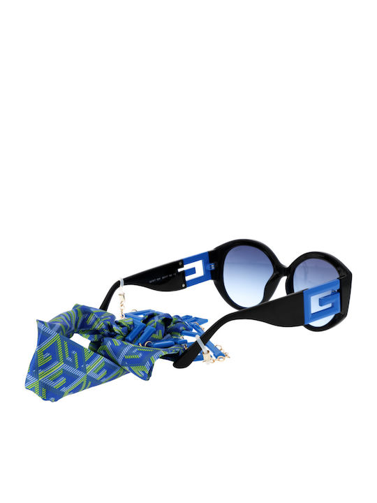 Guess Women's Sunglasses with Black Plastic Frame and Blue Gradient Lens GU7917 92W