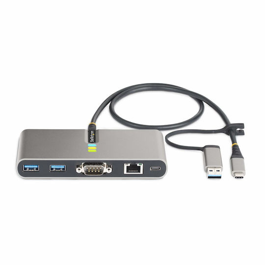 StarTech USB-A / USB-C Docking Station με 4K PD Ethernet Ασημί (5G2A1SGBB-USB-C-HUB)